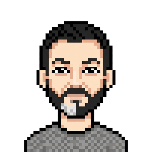 Retrato en pixel art de Luis Delgado